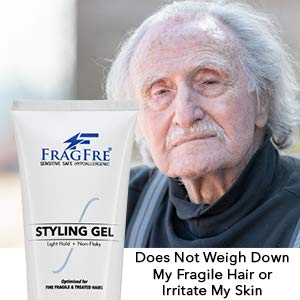 Fragfre Light Hold Hair Gel Fragrance Free 8 Oz (2-Pack Gift Set) - Lightweight Styling Gel For Fine Fragile And Weakened Hairs