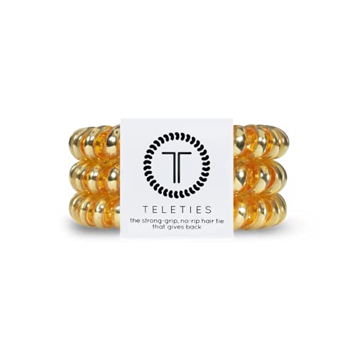 Teleties - Large Spiral Hair Coils - Ponytail Holder Hair Ties For Women - Phone Cord Hair Ties - Strong Grip, No Rip, Water Res