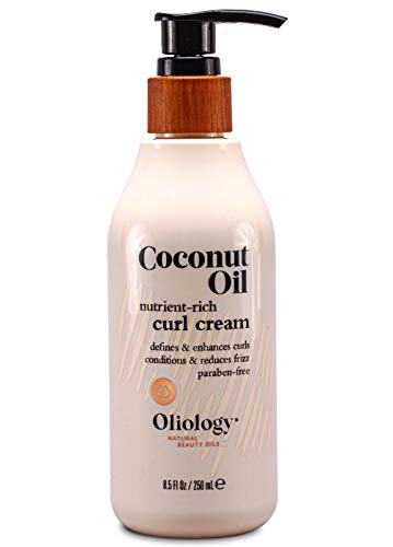 Oliology Coconut Oil Curl Cream - Defines & Enhances Curls & Waves | Botanically Infused | Conditions & Reduces Frizz | Made in
