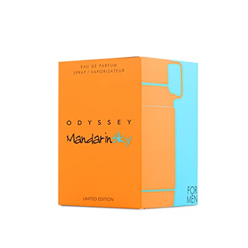 Armaf Odyssey Mandarin Sky Eau de Parfum Spray for Men, 3.4 Fl Oz - Invigorating Fragrance, Long-Lasting Scent, Ideal for Daily Wear