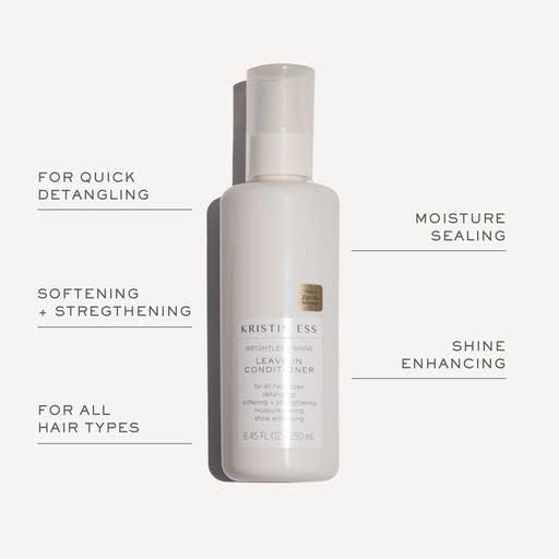 Kristin Ess Hair Weightless Shine Leave-In Conditioner Spray For Dry Damaged Hair, Detangler Spray, Softening + Strengthening, M