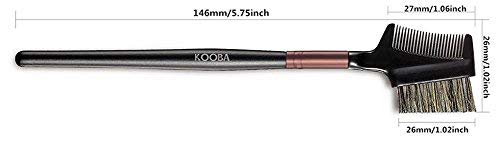 Kooba Makeup Eyebrow Brush & Eyelash Comb 2 Pcs, Portable Eye Powder Foundation Brush, Beauty Cosmetic Tool For Professional And