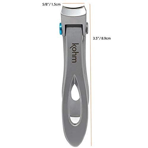 Kohm Nail Clippers For Thick Nails - Heavy Duty, Wide Mouth Professional Fingernail And Toenail Clippers For Men, Women & Senior