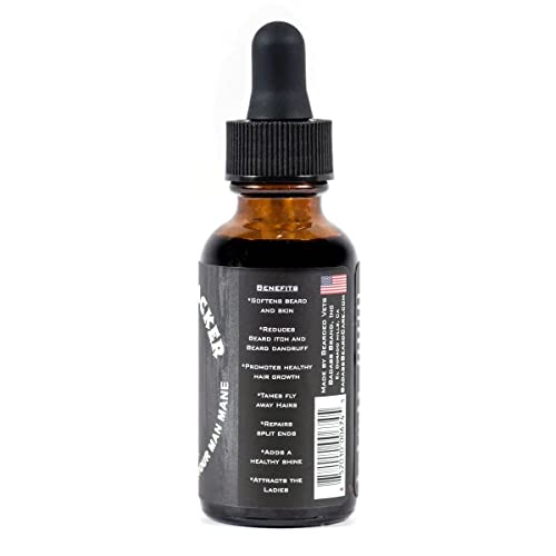 Badass Beard Care Beard Oil For Men - The Bushwhacker Scent 1 Oz - All Natural Ingredients Keeps Beard And Mustache Full Soft An