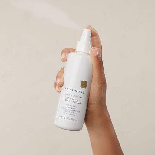 Kristin Ess Hair Weightless Shine Leave-In Conditioner Spray For Dry Damaged Hair, Detangler Spray, Softening + Strengthening, M