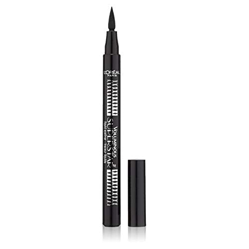 L'Oreal Paris Voluminous Superstar Liquid Eyeliner Pen, Black [202] 0.056 oz (Pack of 2)