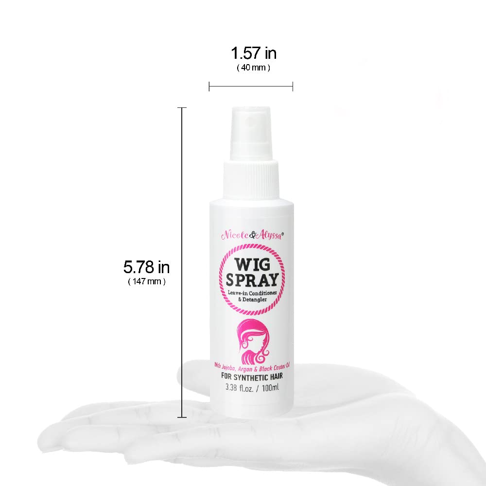 Nicole & Alyssa - Wig Spray For Synthetic Hair - Leave-In Conditioner, Detangler, Moisturizer (Travel Size - Pack Of 1)