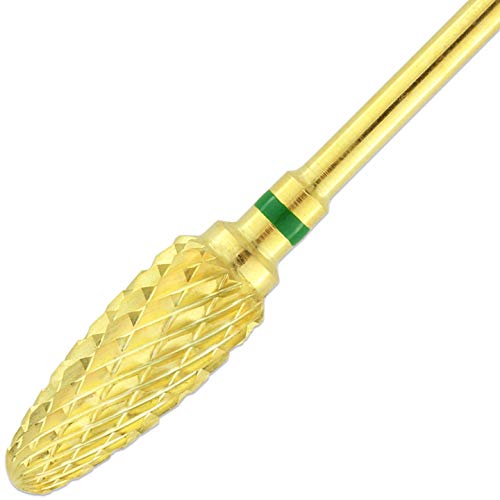 Pana 3/32 '' Safety Bit Nail Carbide Bit - For Electric Dremel Drill Machine (Coarse, Flame -Gold)