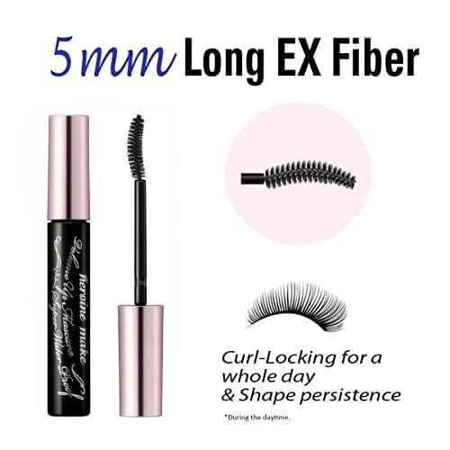 Heroine Make By Kissme Volumizing Eyemakeup Mascara With Waterproof Black Curvy Brush, Defining Fiber Long-Lasting False Eyelash