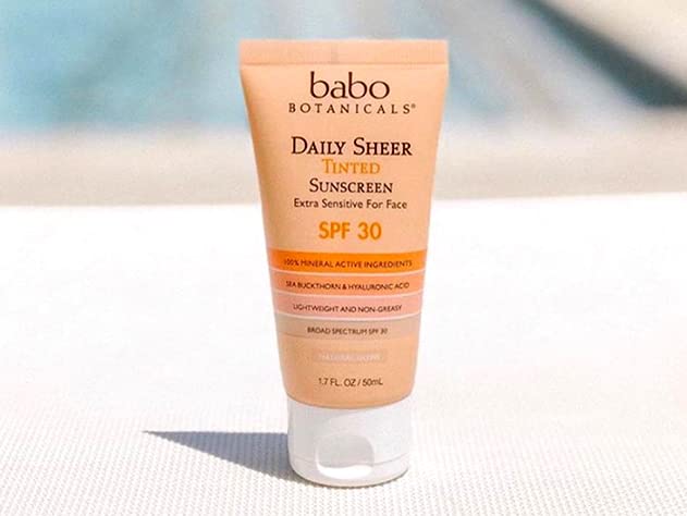 Babo Botanicals Daily Sheer Mineral Tinted Sunscreen Spf30 - Natural Zinc Oxide & Titanium Dioxide - Tinted - Healthy Glow - Fra