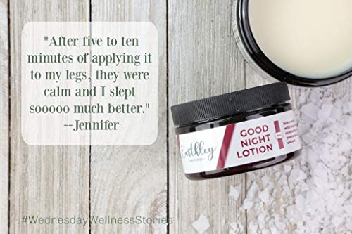 Earthley Wellness, good Night Lotion, Magnesium Lotion, Apricot Oil, Shea Butter, Mango Butter, candelilla Wax, Lavender Essenti