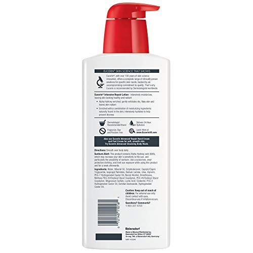 Eucerin Intensive Repair Body Lotion, Lotion For Very Dry Skin, 16.9 Fl Oz Pump Bottle