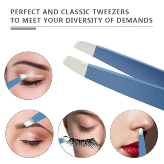 R.A Tweezers Professional Slanted Tweezer For Facial Hair Women & Men Stainless Steel Precision Tweezers For Ingrown Hair Tweeze