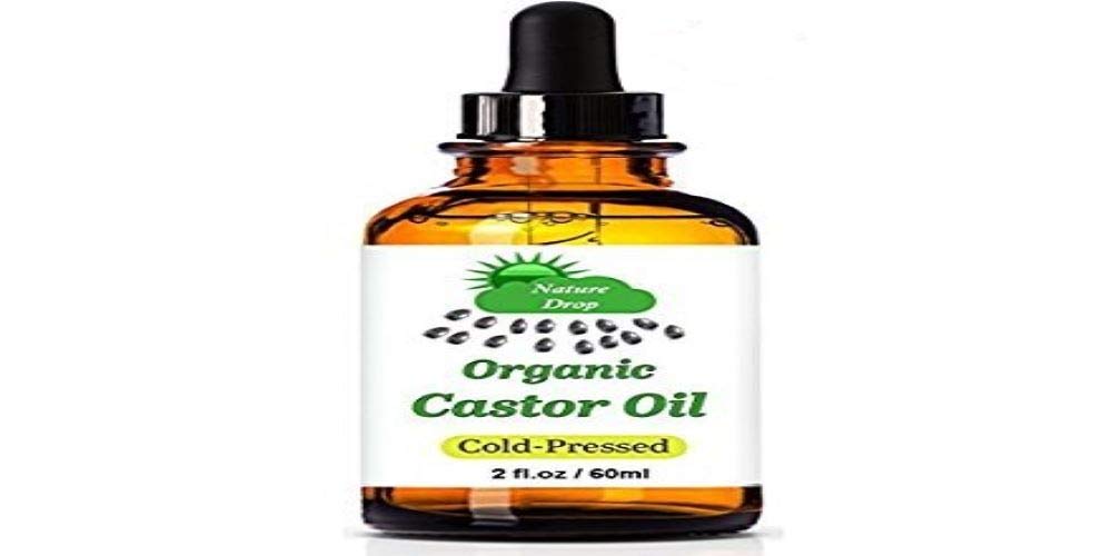 Nature Drop Organic Castor Oil,2 oz - 100% USDA Certified Pure Cold Pressed Hexane free - Best oil Growth For Eyelashes, Hair, E