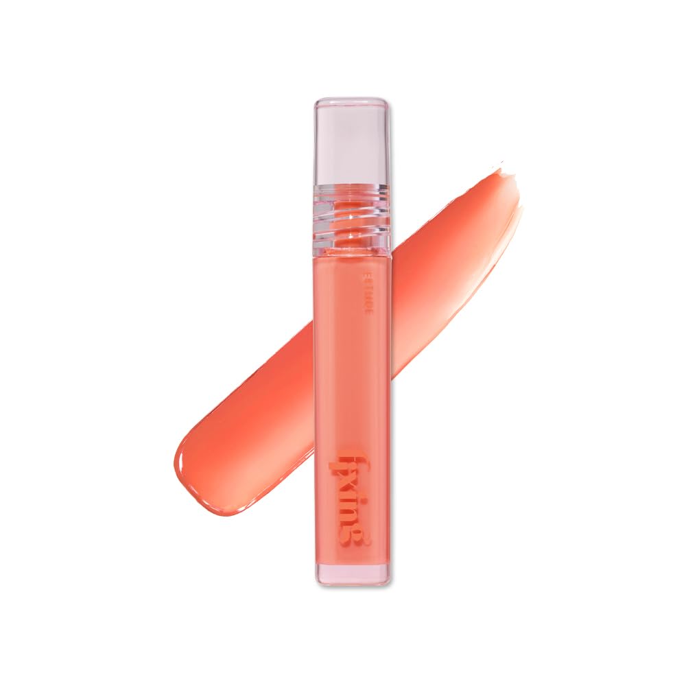 ETUDE Glow Fixing Tint #6 Peach Blended | Non-Sticky Glossy Shine Lip Stain | Fills up with Comfortable Moisture | Tints for Dry