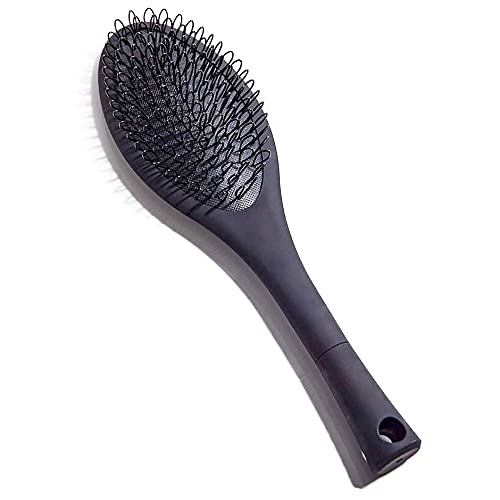 The Hair Shop Black Loop Brush - Salon Professional Grade With Matted Black And Ergonomic Design - Safe Detangler Tool For 100%