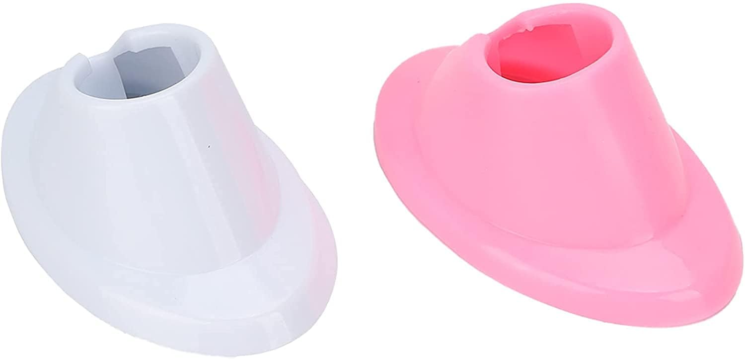 Ganpub 2Pcs Pink And White Soft Rubber Nail Polish Bottle Holder Nail Polish Stand Anti-Spill Nail Art Organizer Display Manicur