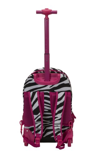19 Inch  Rolling Backpack - Pinkzebra