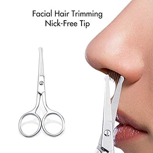 Livingo Premium Manicure Rounded Tip Scissors Multi-Purpose Stainless Steel Cuticle Pedicure Beauty Grooming Kit For Nail, Eyebr
