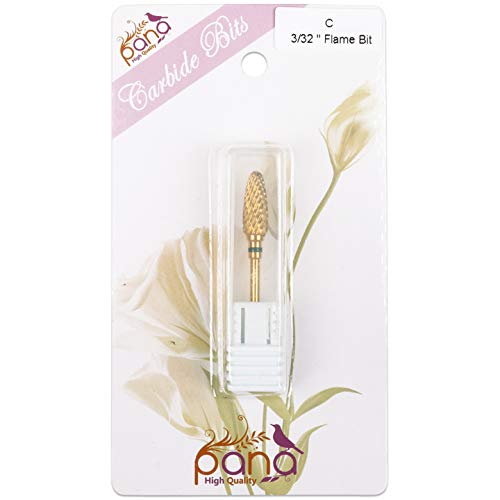 Pana 3/32 '' Safety Bit Nail Carbide Bit - For Electric Dremel Drill Machine (Coarse, Flame -Gold)