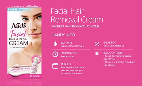 Nad'S Gentle & Soothing Facial Hair Removal For Women - Sensitive Depilatory Cream For Delicate Face Areas, 0.99 Oz (4446)