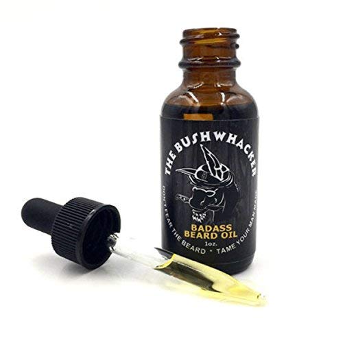 Badass Beard Care Beard Oil For Men - The Bushwhacker Scent 1 oz - All Natural Ingredients Keeps Beard and Mustache Full Soft an