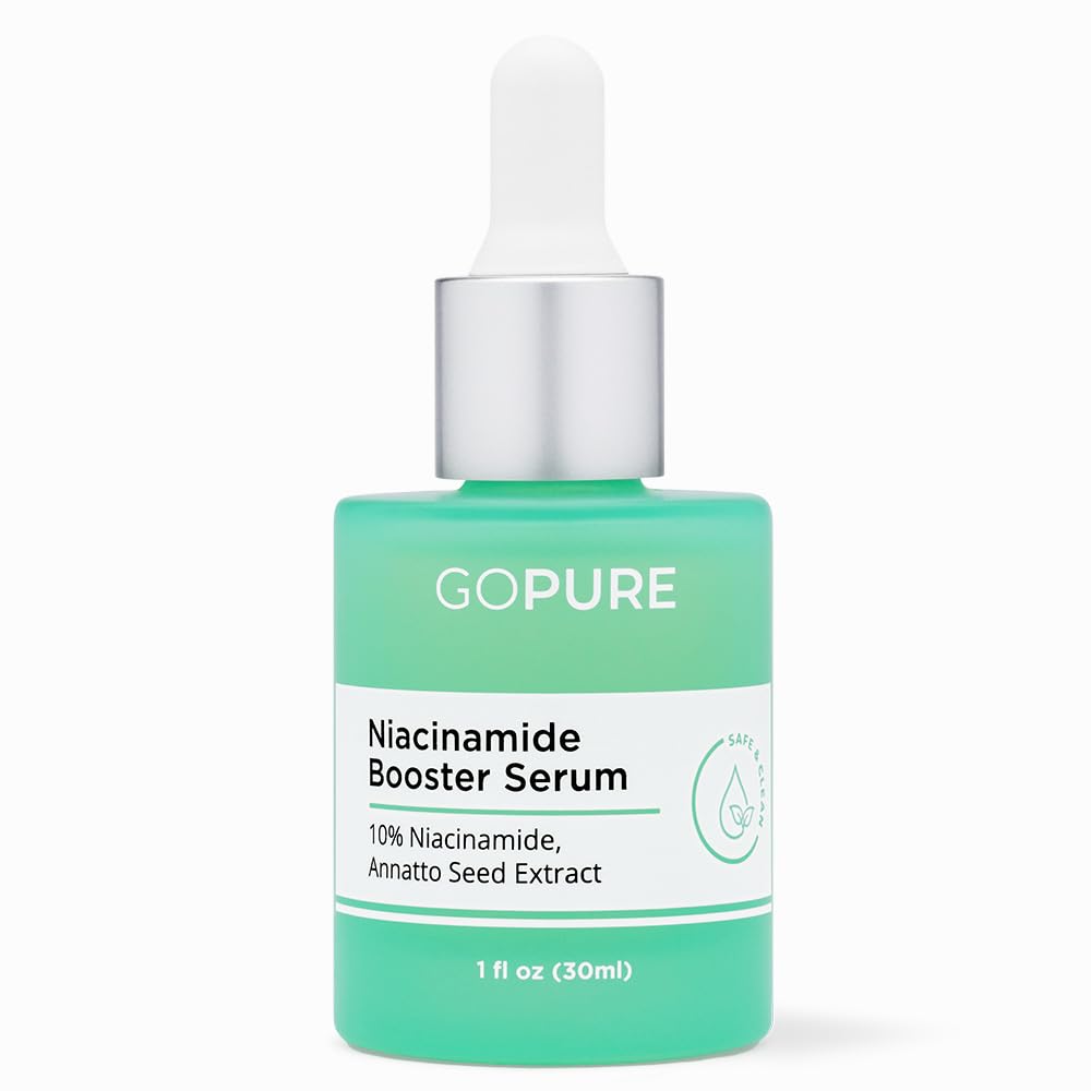 goPure 10% Niacinamide Serum Booster - Redness Reducing Skin Care, Reduces the Look of Skin Discoloration and Large Pores in Soo