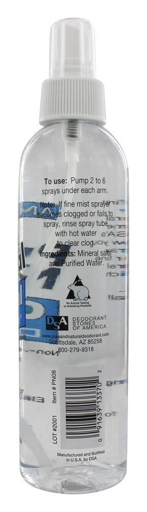 Thai Deodorant Stone Pure & Natural Crystal Pump, Deodorant Mist - 8 Oz