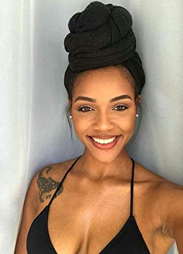 Youme 4 Packs Head Wrap Scarf Stretch Jersey Turban Extra Long Ultra Soft Urban Headwraps For Women Solid Color African Headwear