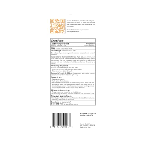 Acne.Org Treatment (2.5% Benzoyl Peroxide) 8 Oz.