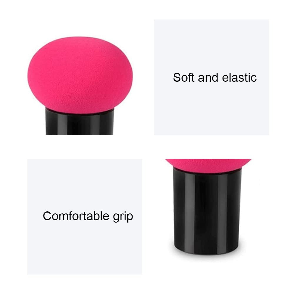 2 Pcs Makeup Sponges Makeup Sponges With Handles Cases Makeup Puffs For Foundation Creams And Powders (Mushroom A)