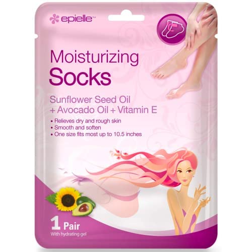 Epielle Moisturizing Hand & Foot Masks (Glove & Socks 12Pk) For Dry Hand, Dry & Cracked Heel Spa Masks Sunflower Seed Oil + Avoc