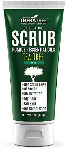 Tea Tree Oil Exfoliating Scrub With Bamboo Charcoal, Neem Oil & Natural Pumice By Oleavine Theratree