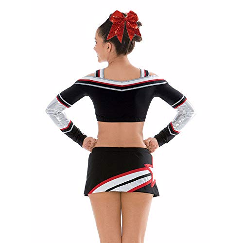 Oaoleer 12Pcs 7'' Large Glitter Cheer Hair Bows Ponytail Holder Elastic Band Handmade For Cheerleading Teen Girls Sports Red