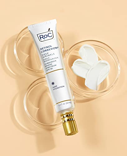 Roc Retinol Correxion Deep Wrinkle Daily Face Moisturizer With Sunscreen Spf 30, Skin Care Treatment For Fine Lines, Dark Spots,