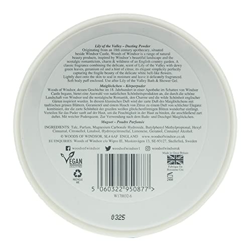 Woods Of Windsor Lily Of The Valley Body Dusting Powder With Puff For Women, 3.5 Ounce