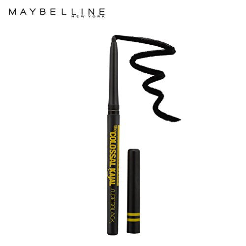 Maybelline New York New The Colossal Kajal - Super Black (2X Blacker) Waterproof 16Hours Intense Pencil