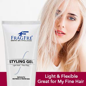 Fragfre Light Hold Hair Gel Fragrance Free 8 Oz (2-Pack Gift Set) - Lightweight Styling Gel For Fine Fragile And Weakened Hairs