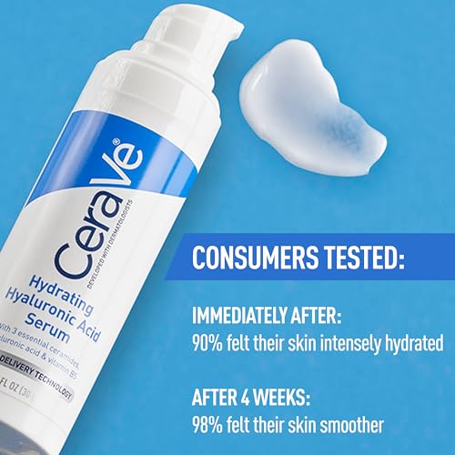 Cerave Hyaluronic Acid Serum For Face With Vitamin B5 And Ceramides | Hydrating Face Serum For Dry Skin | Fragrance Free | 1 Oun
