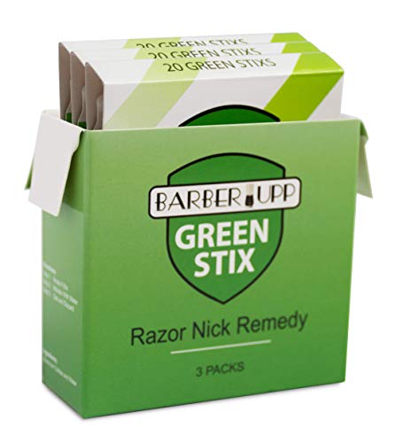 BARBERUPP Styptic Stick Shave Accessories (Green Stix, 3 Pack) Stops Bleeding For Razor Nicks For Men & Women - Sanitary and Gre
