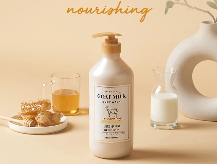 Shower Mate Goat Milk Body Wash- 27 Fl Oz/ 800Ml (Baby Powder)