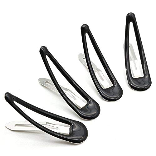 Dofash 5Cm/2In Epoxy Snap Hair Clips For Women Snap Clips For Hair Barrettes Hair Grips Hair Accessories 12 Count/Black Amber