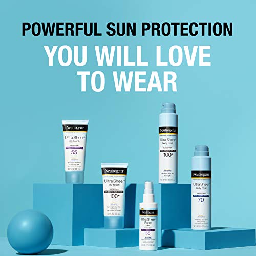 Neutrogena Ultra Sheer Dry-Touch Sunscreen Lotion, Broad Spectrum Spf 55 Uva/Uvb Protection, Lightweight Water Resistant Face &