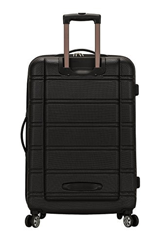 Rockland Melbourne Hardside Expandable Spinner Wheel Luggage, Black, Checked-Large 28-Inch