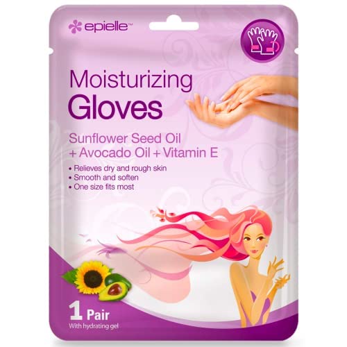 Epielle Moisturizing Hand & Foot Masks (Glove & Socks 12Pk) For Dry Hand, Dry & Cracked Heel Spa Masks Sunflower Seed Oil + Avoc