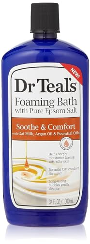 Dr Teal'S Foaming Bath With Pure Epsom Salt, Soothe & Comfort With Oat Milk & Argan Oil, 34 Fl Oz (Packaging May Vary)