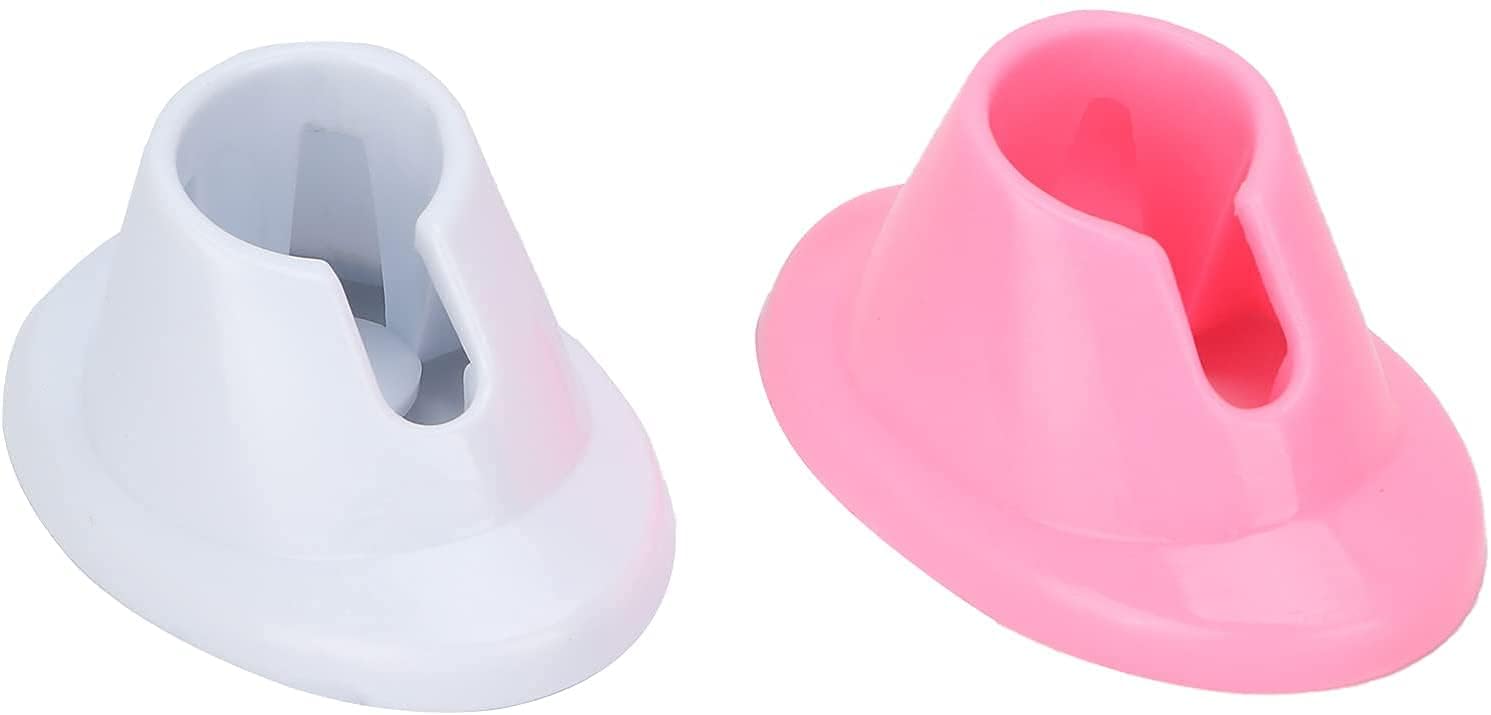 Ganpub 2Pcs Pink And White Soft Rubber Nail Polish Bottle Holder Nail Polish Stand Anti-Spill Nail Art Organizer Display Manicur