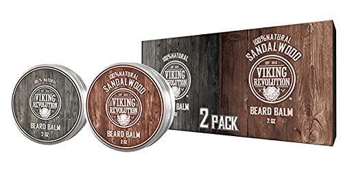 Viking Revolution Beard Balm - All Natural Grooming Treatment With Argan Oil & Mango Butter - Strengthens & Softens Beards & Mus