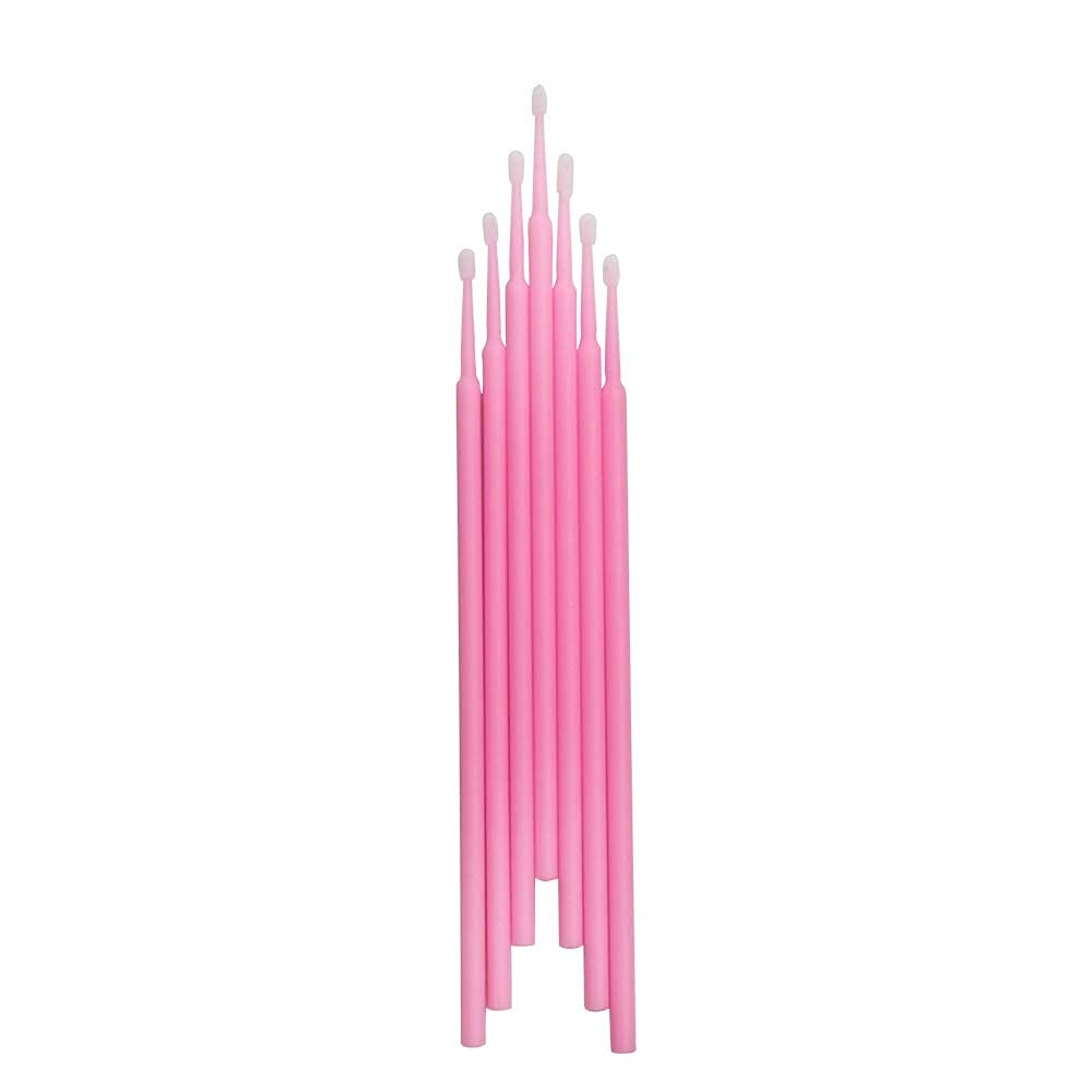 400 Pcs Micro Applicator Brushes Disposable Eyelash Extension Microswab Mascara Wands Brush For Lash Remover Brush Tools Pink, F