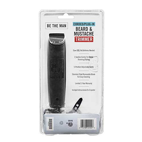 ConairMAN Beard Trimmer for Men Includes Nose and Ear Hair Trimmer and 5-Position Comb Attachment, 4 piece Men's Grooming Kit, C